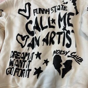 Zara Cream Ribbed Sweatshirt